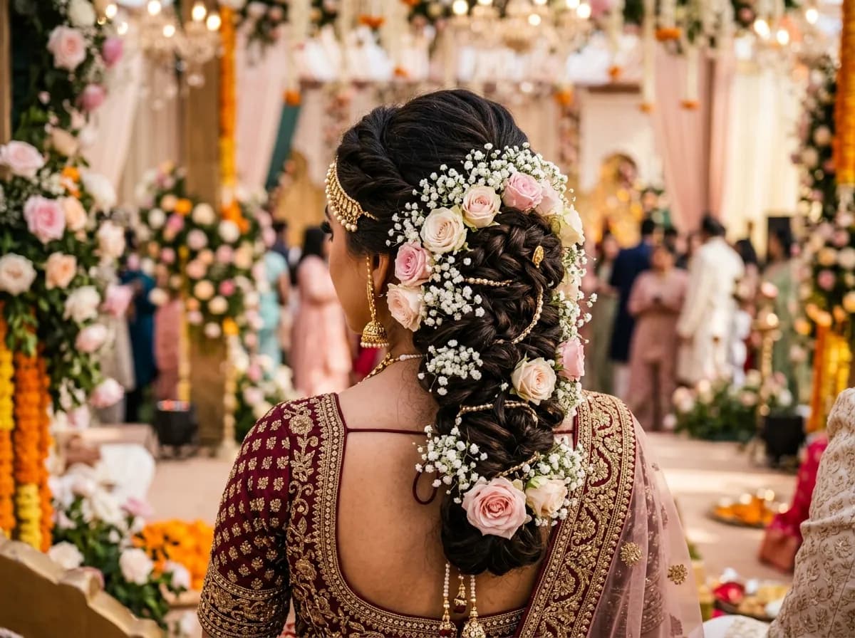 Floral Bridal Bun Styling