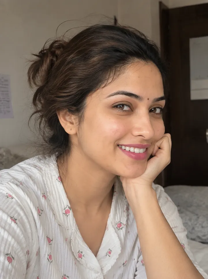 Natural look before bridal styling